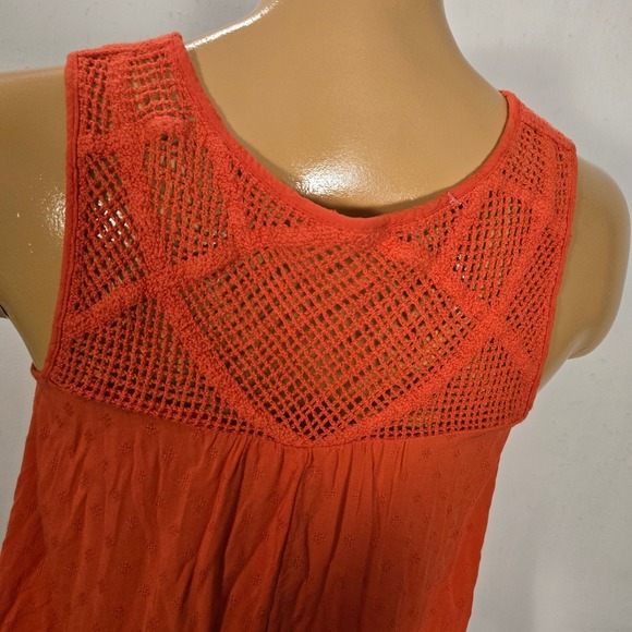 Liz Lange Maternity Orange Crochet Top XSmall‎ Sleeveless Blouse Fall Layer - Picture 3 of 8